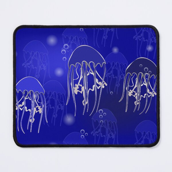 Item preview, Medusas plateadas sobre fondo azul. designed and sold by ReflectedCrafts.
