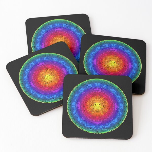 Item preview, Piedra del Sol - Rainbow Aztec Calendar Sun Stone designed and sold by Aztectees.