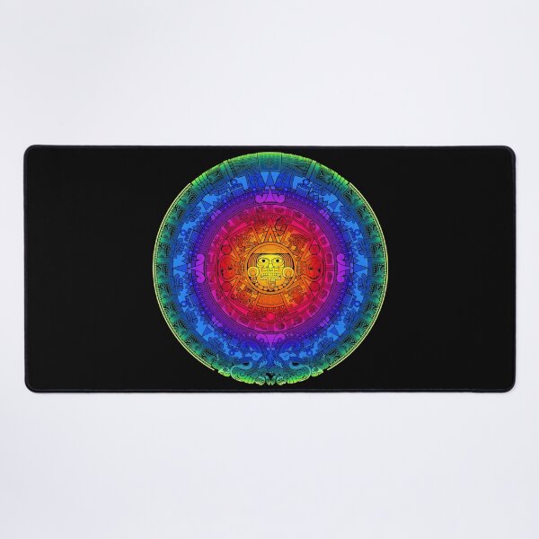 Item preview, Piedra del Sol - Rainbow Aztec Calendar Sun Stone designed and sold by Aztectees.