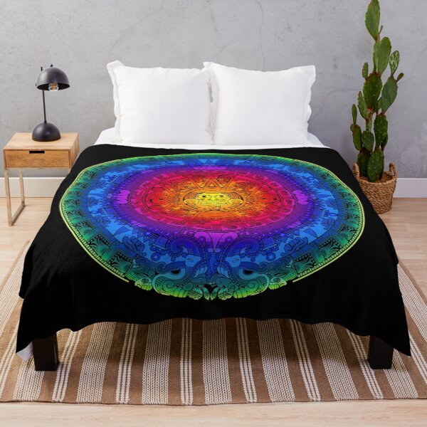 Item preview, Piedra del Sol - Rainbow Aztec Calendar Sun Stone designed and sold by Aztectees.