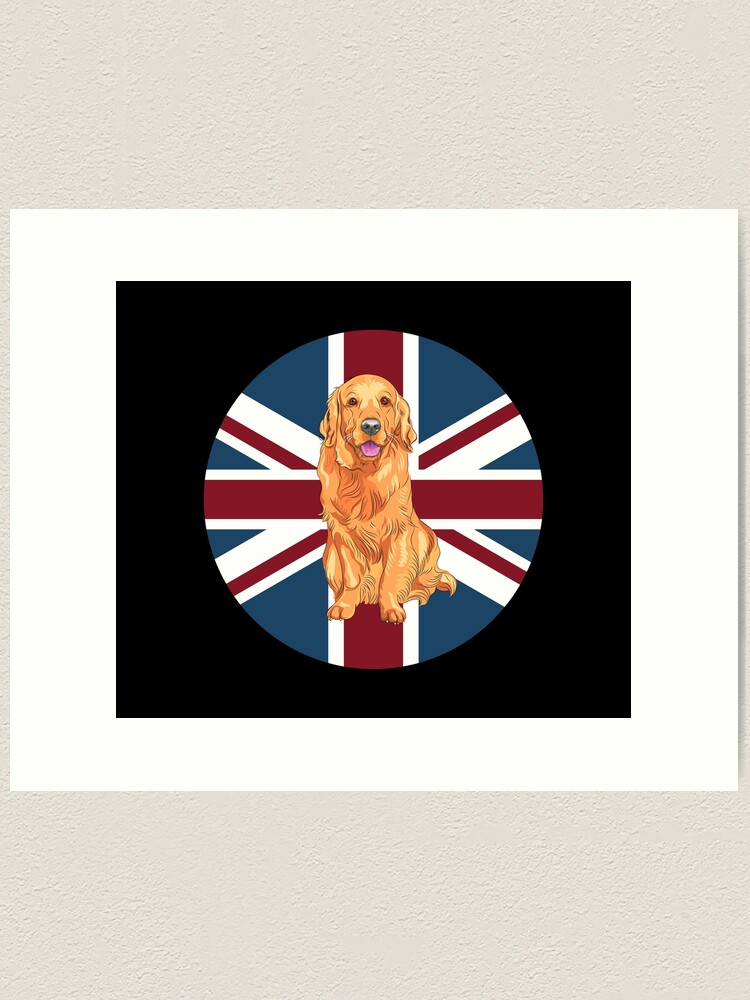 Alternate view of Labrador Retriever Dog, Union Jack Flag Art Print
