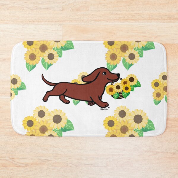 Item preview, Running Dachshund and Sunflower Basket designed and sold by HappyLabradors.