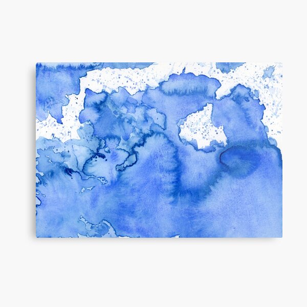 Watercolor modern art inspiration in blue Metal Print