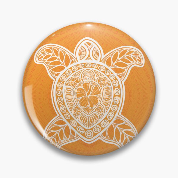 Artikelvorschau, Pasifika-Schildkröte - weiß auf Mandarine entworfen und verkauft von AprilAppleArt.