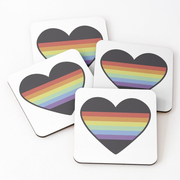 Item preview, Rainbow heart stripe | pastel | dark designed and sold by EnjoyHopeArt.