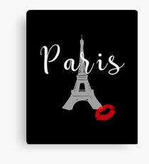 Eiffel Tower Paris France Kiss T-Shirt Canvas Print