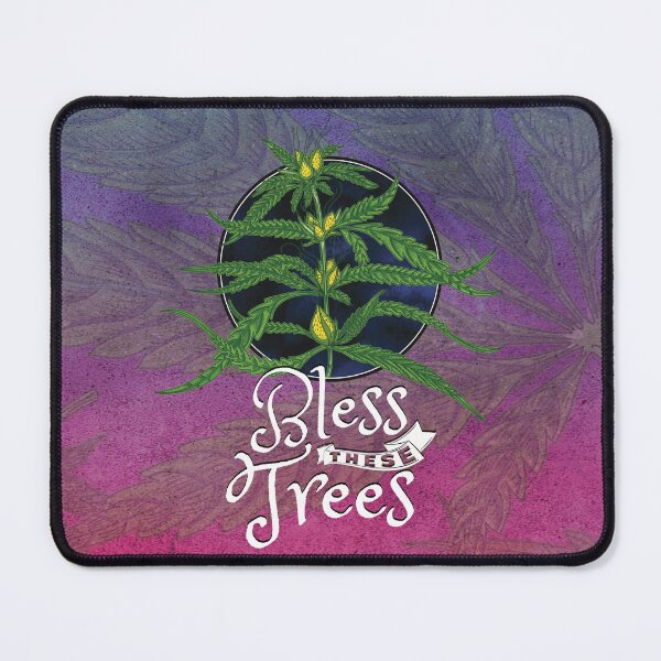 Item preview, Bless these trees purple and pink-Marijuana plant-Beautiful abstract cannabis-Stoner Art designed and sold by YomeHayin.