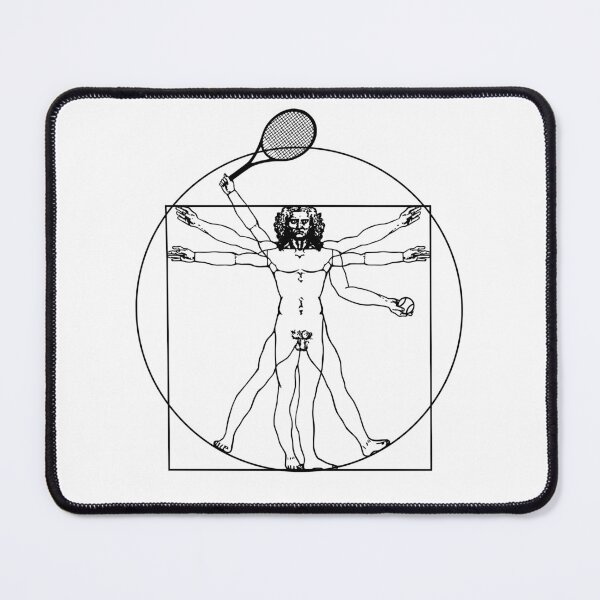 Artikelvorschau, Vitruvian Tennis Player - einzigartiges Design (schwarze Zeichnung) entworfen und verkauft von FK-UK.