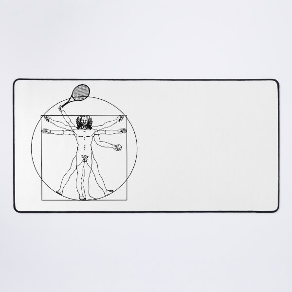 Item preview, Vitruvian Tennis Player - unique design (black drawing) designed and sold by FK-UK.