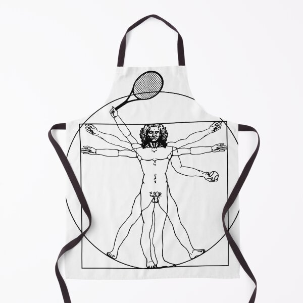 Item preview, Vitruvian Tennis Player - unique design (black drawing) designed and sold by FK-UK.