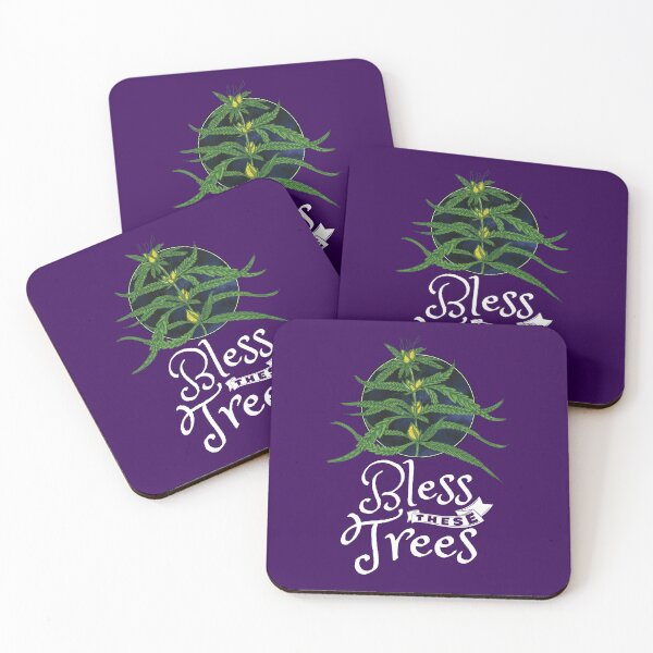 Item preview, Bless these trees purple and pink-Marijuana plant-Beautiful abstract cannabis-Stoner Art designed and sold by YomeHayin.