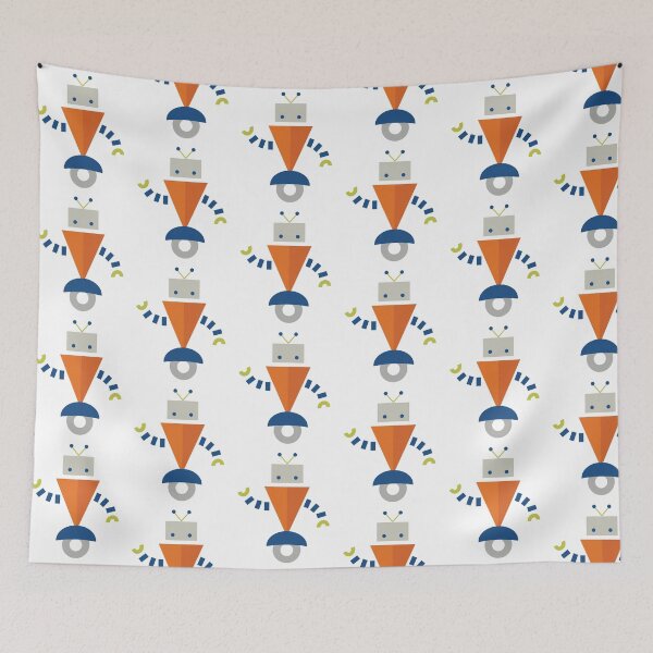 Item preview, Cute Orange and Blue Robot designed and sold by StudioShine.
