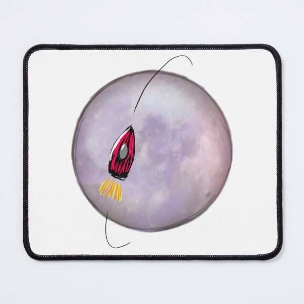 Item preview, Fun Rocket Drawing Over Real Moon Photo (Large Design) designed and sold by Drawn By Hand Designs.