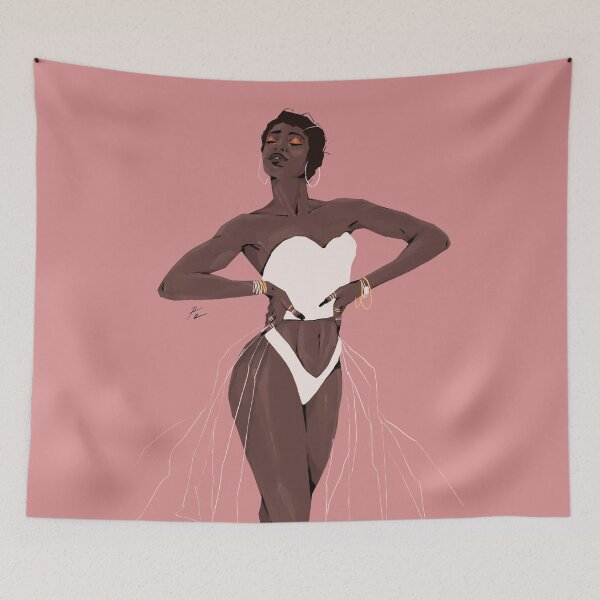 Item preview, Black girl posing in bokeh designed and sold by Rickard Bengtsson.