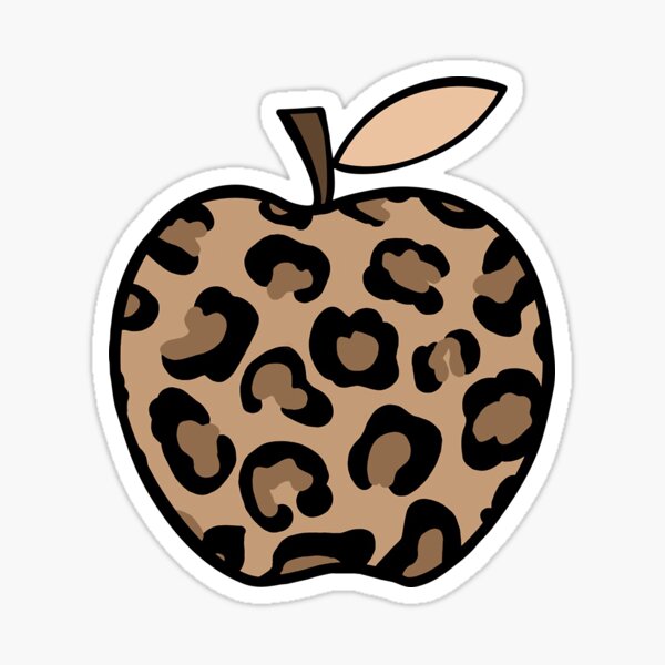 1pc Cute Teacher Personalized Leopard Hand Painted Apple Badge