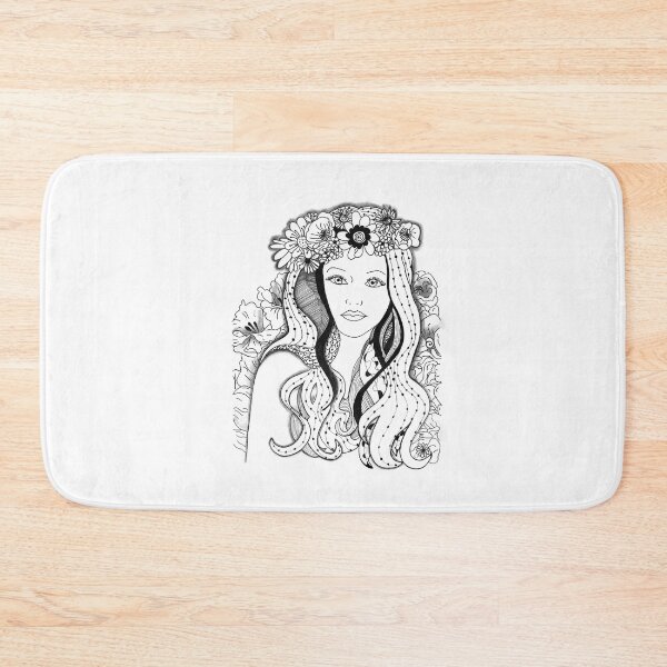 Item preview, portrait young girl zentangle art inspired by zentangle designed and sold by SophieQueuniez.
