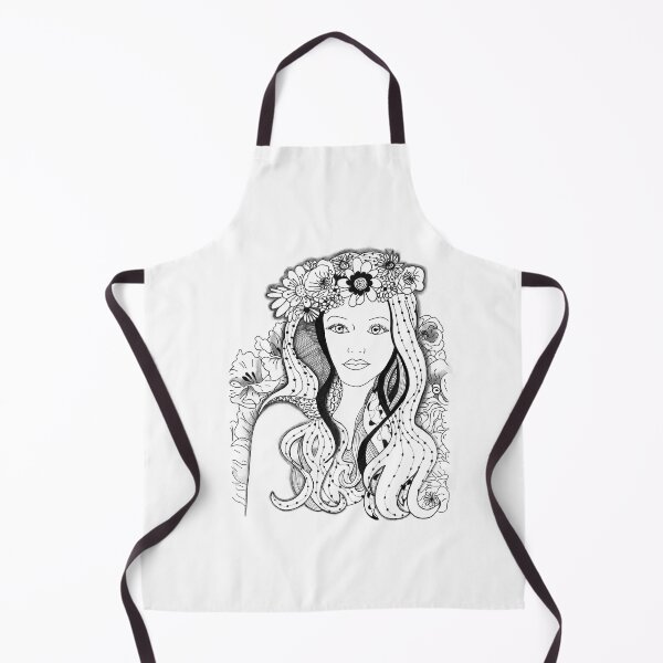 Item preview, portrait young girl zentangle art inspired by zentangle designed and sold by SophieQueuniez.