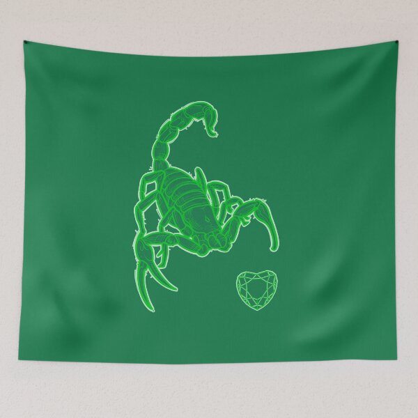 Item preview, green scorpion with diamond heart designed and sold by weilertsen.