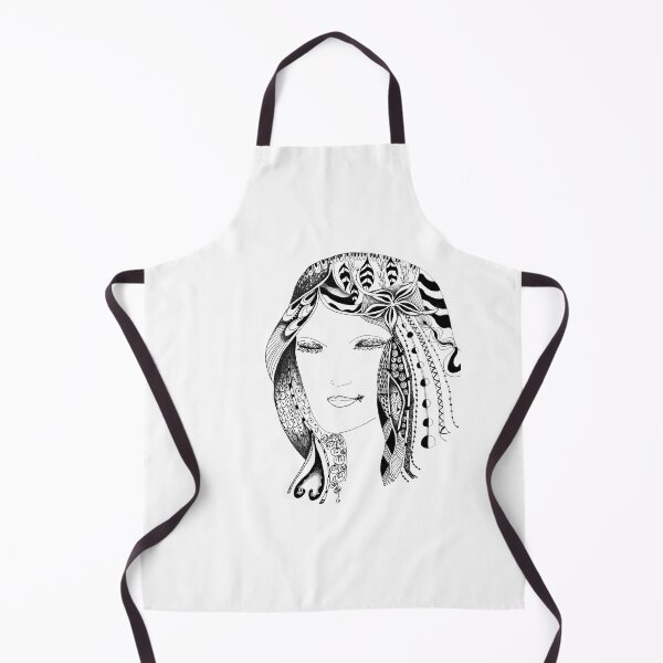 Item preview, Zentangle art woman portrait inspired by zentangle designed and sold by SophieQueuniez.