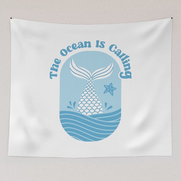 Item preview, Mermaid Tail The Ocean Is Calling Quote designed and sold by rustydoodle.