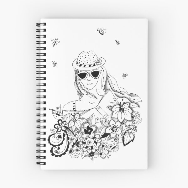 Item preview, girl in hat Zentangle art inspired by zentangle designed and sold by SophieQueuniez.