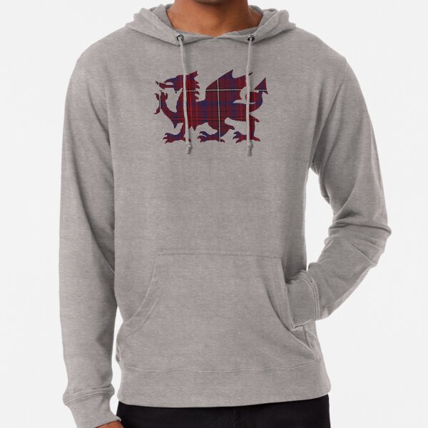 Evans Family Welsh Dragon Tartan Lightweight Hoodie