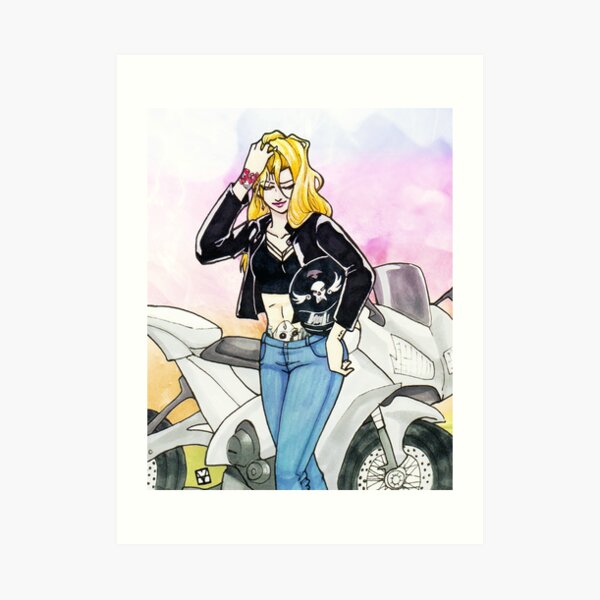 Biker Blonde Art Print