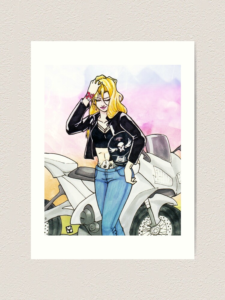 Alternate view of Biker Blonde Art Print