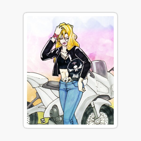 Biker Blonde Sticker