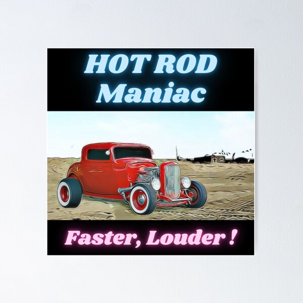 #001 american hot rod maniac vintage cars - cartoon gta v style poster