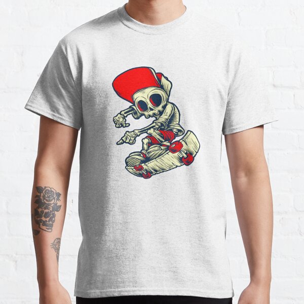 Kickflipping skeleton skull skateboarding' Men's T-Shirt