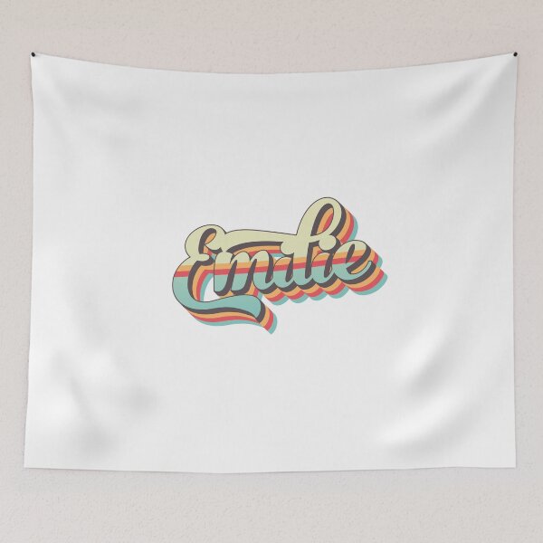 Item preview, Emilie name - cool 70s retro font surf style design designed and sold by NameTheory.