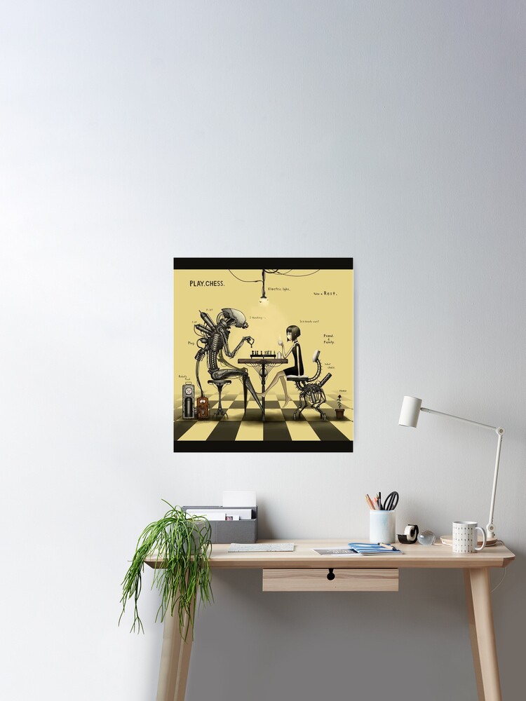 Robot Alien Playing Chess - Lichess Down Image Poster for Sale by  GambitChess