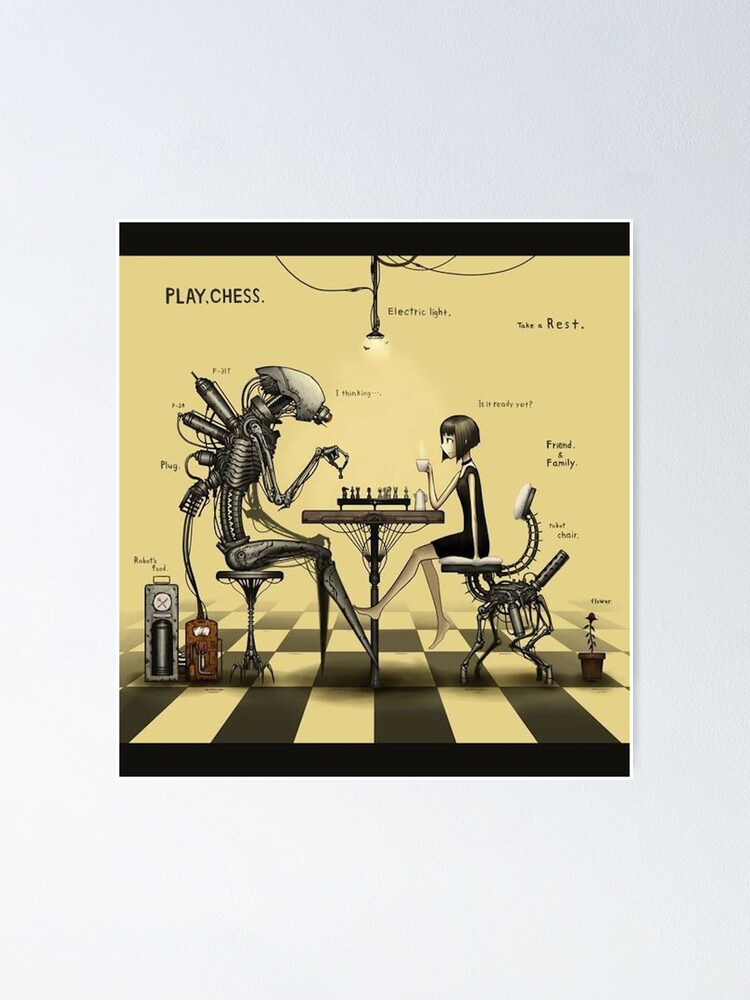 Robot Alien Playing Chess - Lichess Down Image Poster for Sale by  GambitChess