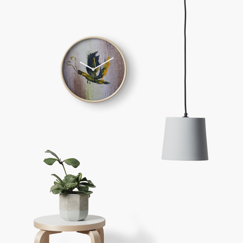 Yellow butterfly Clock