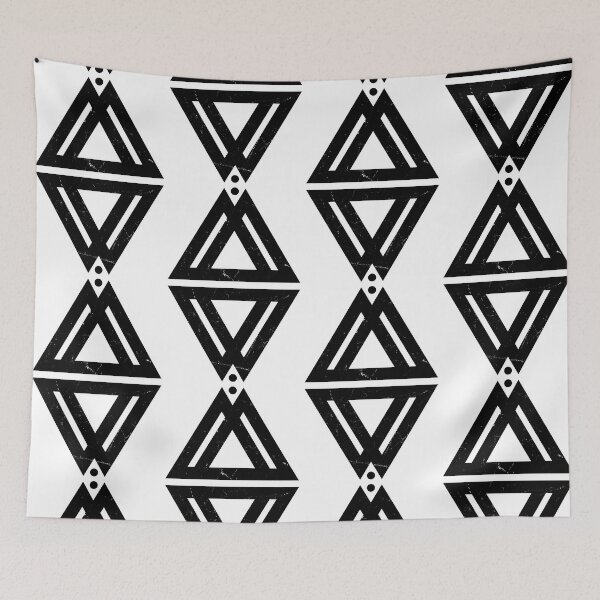 Item preview, Mirrored Geometric Triangle Line Art – Abstract Design designed and sold by TM Selvam.
