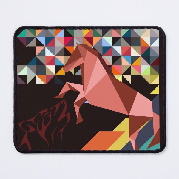 Item preview, Horse and Wolf | Geometric background designed and sold by TheAquaticPoet.