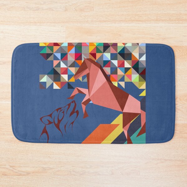 Item preview, Horse and Wolf | Geometric background designed and sold by TheAquaticPoet.