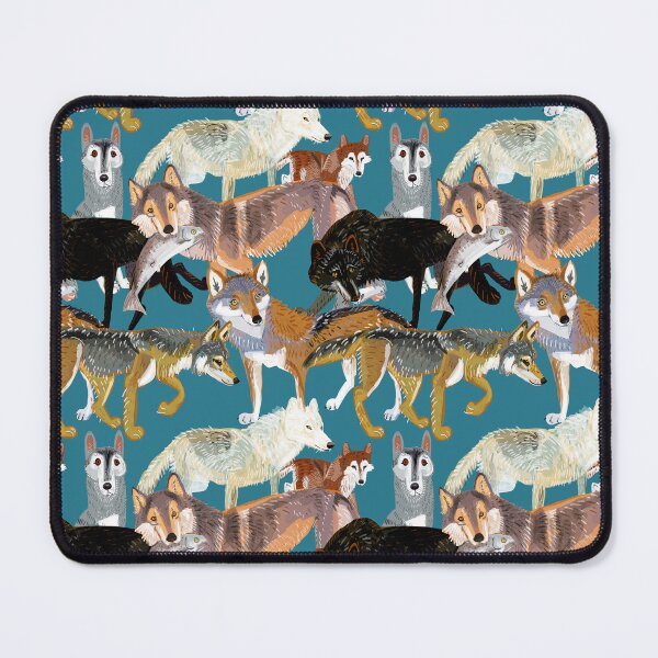 Item preview, Wolf pattern in teal designed and sold by belettelepink.
