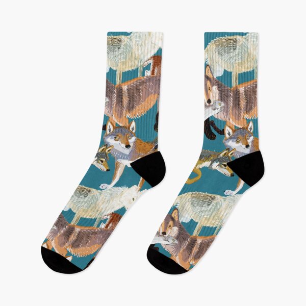 Item preview, Wolf pattern in teal designed and sold by belettelepink.