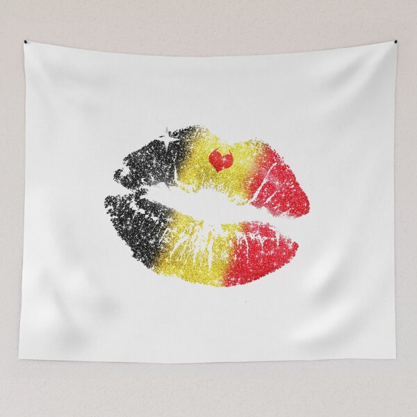 Item preview, Belgium Flag Makeup Lipstick Kiss Mark Bruxelles designed and sold by Jolly-Yosei.
