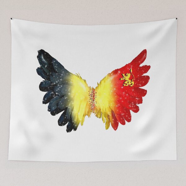 Item preview, Belgium Flag Angel Wings Feather Glitter designed and sold by Jolly-Yosei.