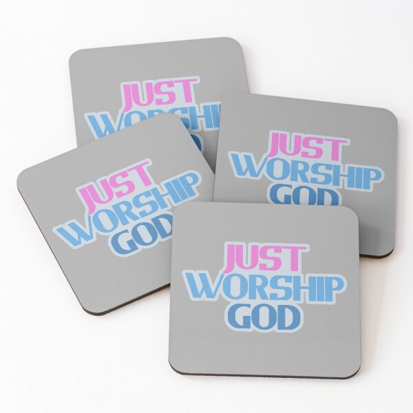 Item preview, Just Worship God - Pink Blue Bold Text designed and sold by Chubuter.
