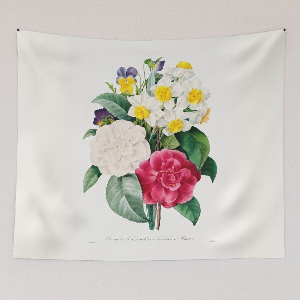 Item preview, Camellia Narcissus and Pansy bouquet (1759–1840) Vintage Hand Drawn Flower Sketch (Botanical drawing) designed and sold by UsedToBeStatue.