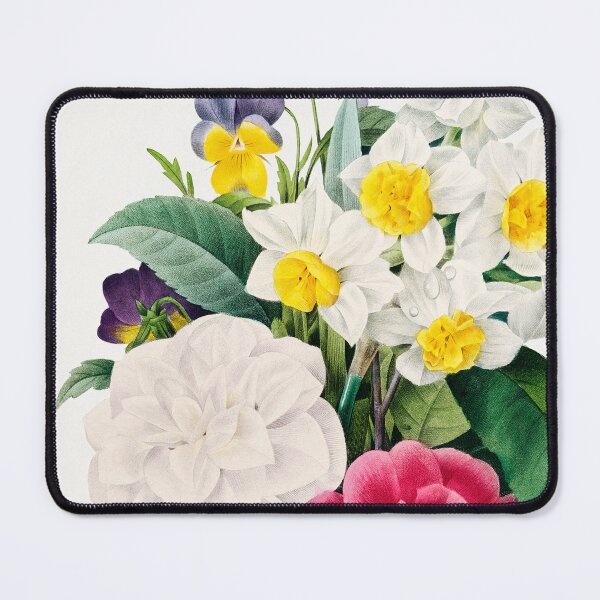 Item preview, Camellia Narcissus and Pansy bouquet (1759–1840) Vintage Hand Drawn Flower Sketch (Botanical drawing) designed and sold by UsedToBeStatue.