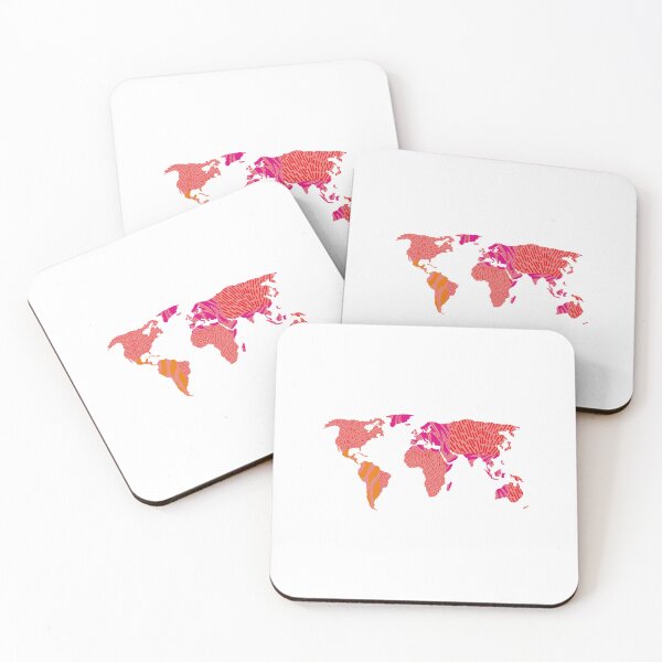 Item preview, world map Orange tones animal print designed and sold by KiwiBurrito.