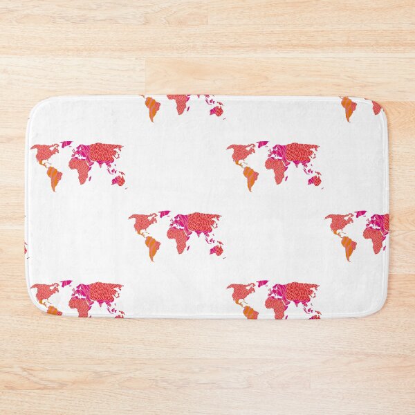 Item preview, world map Orange tones animal print designed and sold by KiwiBurrito.