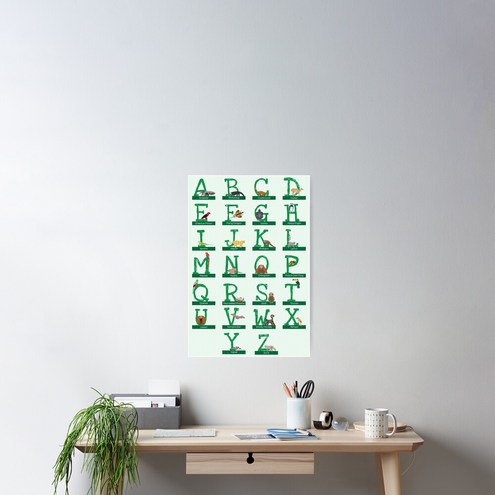 "Rainforest Animals Alphabet" Poster by babybigfoot | Redbubble