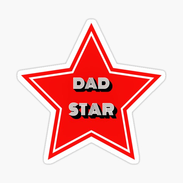 Item preview, Red and black star slogan "DAD STAR" designed and sold by LV-creator.