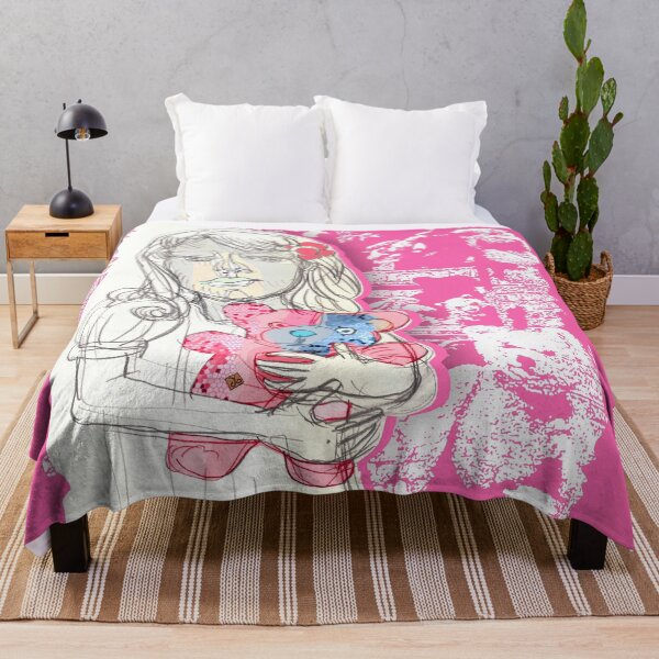 Item preview, Girl With Teddy Bear (Original drawing by Alice CCI) designed and sold by VanyssaGraphics.
